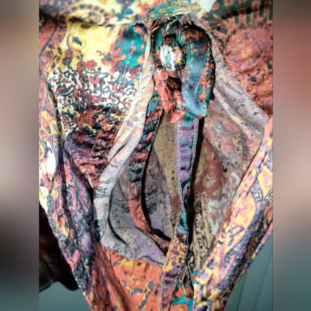 John Mark (Sz 2x) Multicolor Patchwork Button Dow… - image 6